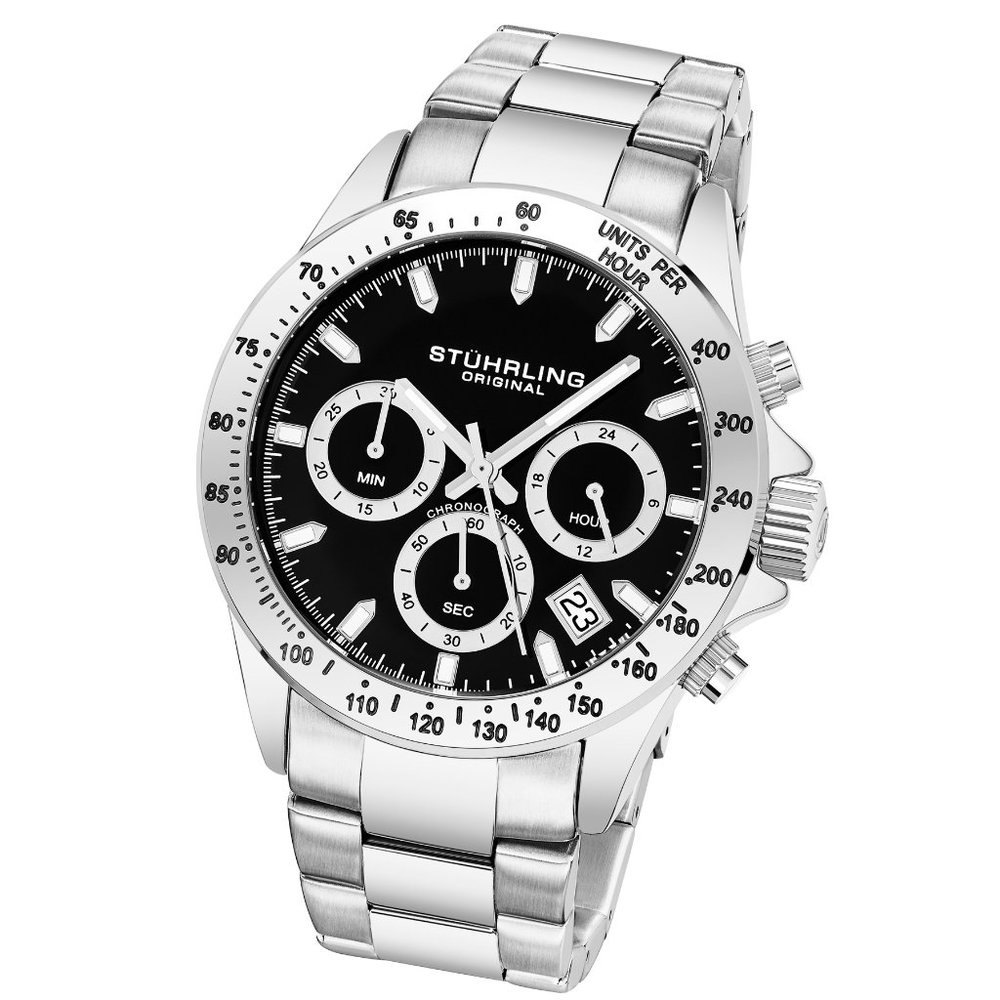 Stuhrling Orig. Men's 564.02 Raceway Date Silver